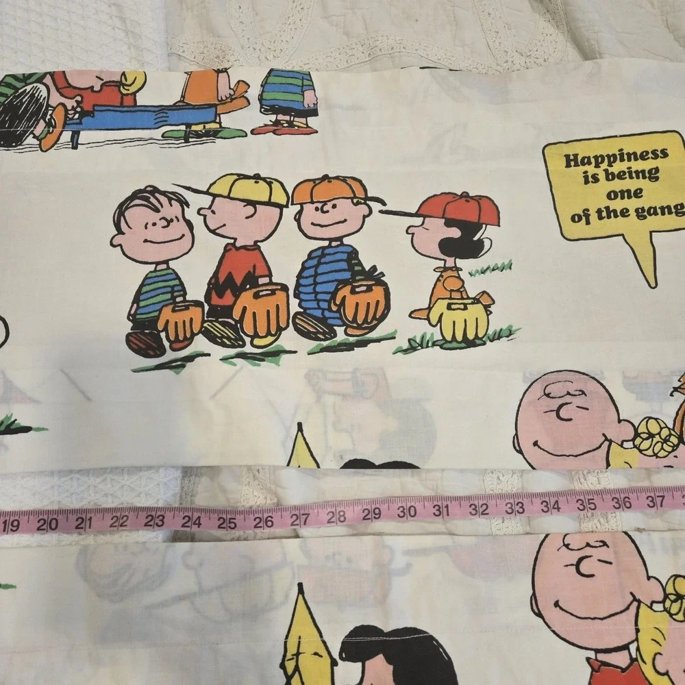 1971 Snoopy & The Gang Window Valances 60x14 Set Of 2